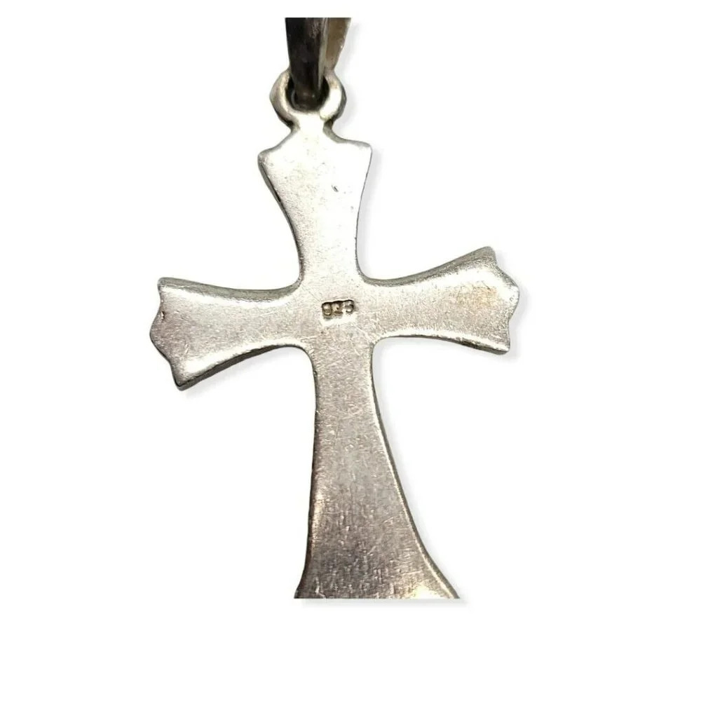 Puffed Sterling Silver .925 Filigree Vintage Crucifix Cross Pendant 2" - Picture 3 of 4